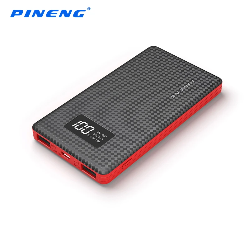 PINENG PN-960 6000 мАч большой емкости банк питания с двумя выходными интерфейсами USB - Цвет: PN-960-BLACK