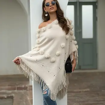 

Women Coat Sweater Cardigan Knitted Plus Size Poncho Sweater Autumn Winter Top