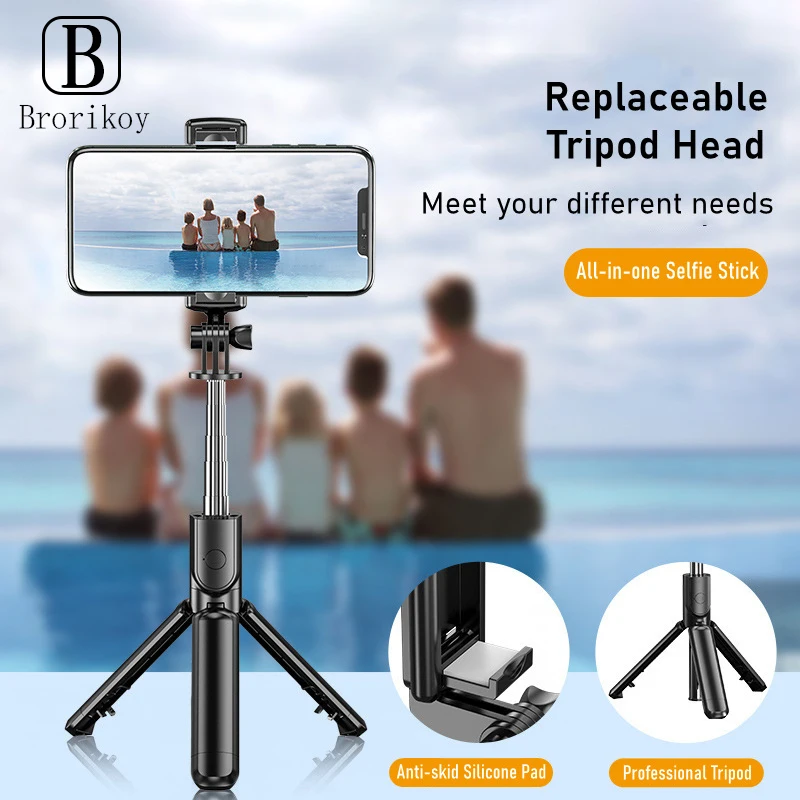 3 in 1 extendable tripod selfie stick with wireless bluetooth remote control selfie time shutter for iPhone Samsung phone Holder