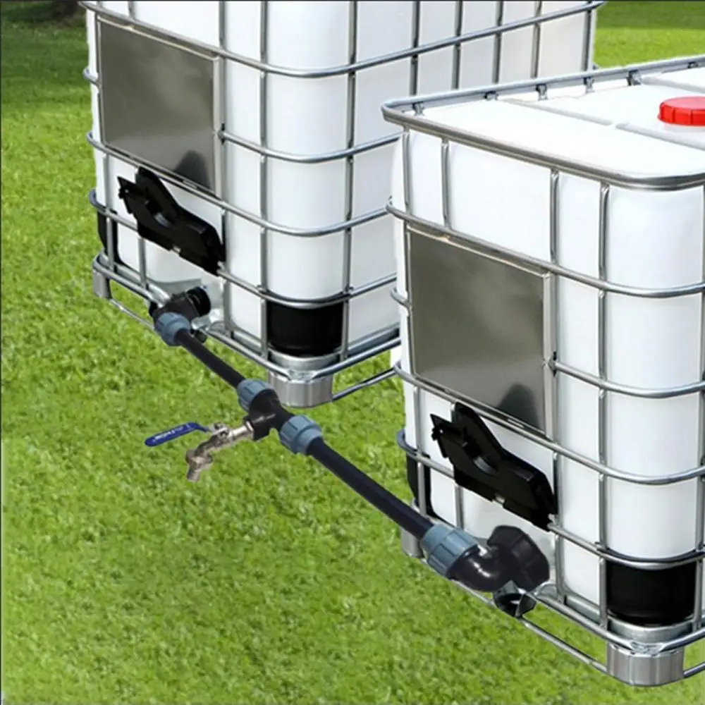 IBC Tank резьбовой смеситель Tap Adapter из полиэтилена с 1 трубкой и 2 изогнутыми