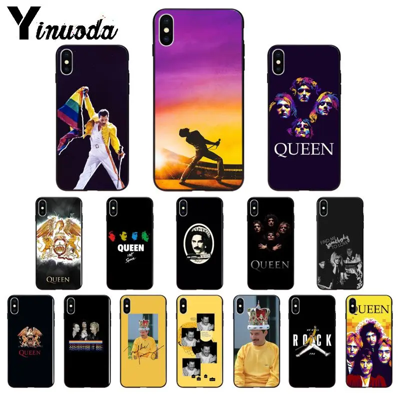 Yinuoda Фредди Меркури Queen ремешок Высокое качество чехол для iPhone X XS MAX, 6, 6 S, 7, 7 plus, 8, 8 Plus, 5 5S XR