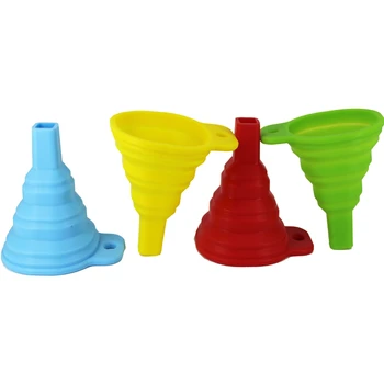

50pcs/lot Silicone Collapsible Funnel Folding Hopper Portable Liquid Oil Kitchen Cooking Tools Accessories Gadgets BPA-free