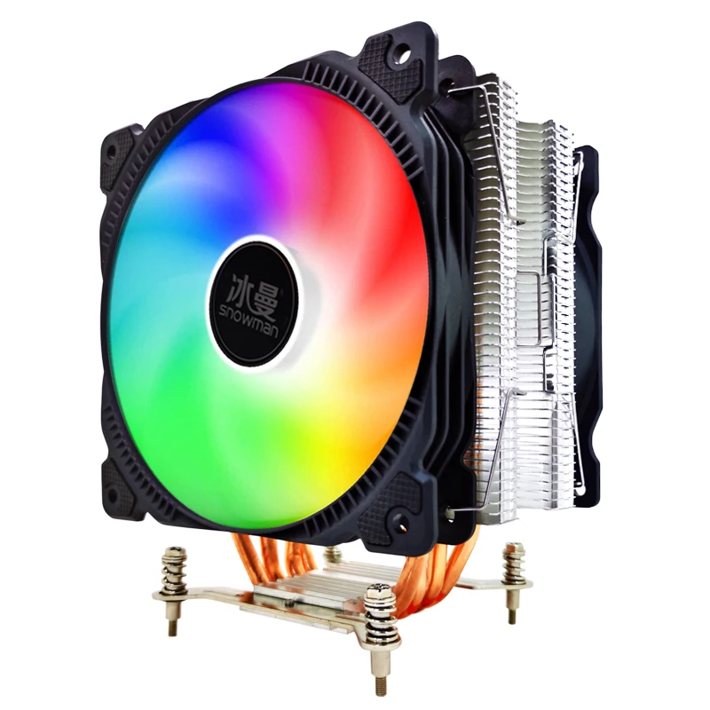 Снеговик 4 теплотрубки Процессор кулер RGB 120 мм ШИМ 4Pin PC тихий для Intel LGA 2011 1150 1151 1155