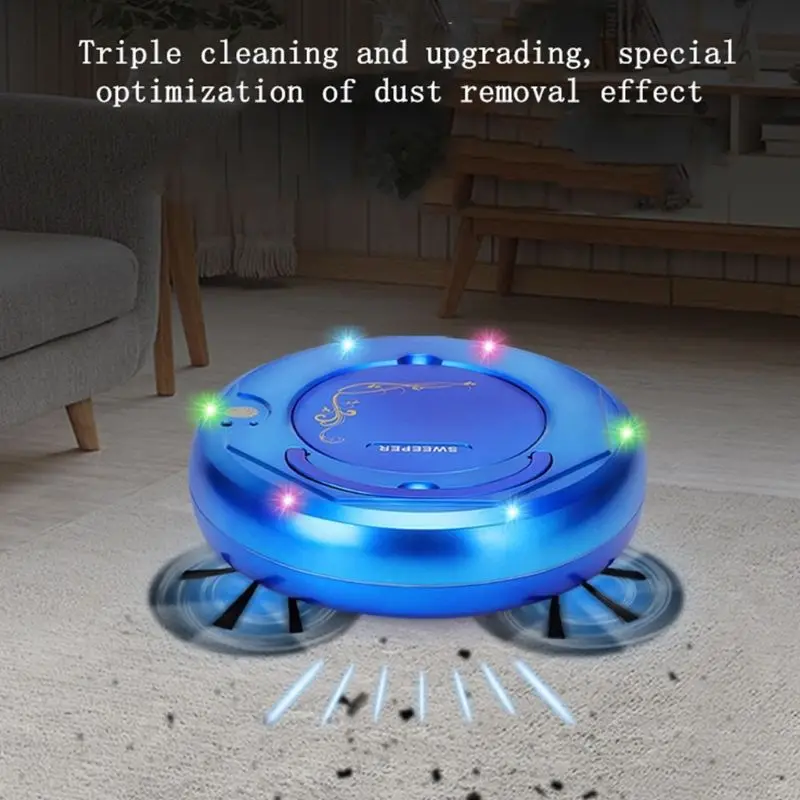 Multifunctional Intelligent Automatic Smart Robotic Rechargeable Dry Sweep Home Sweep Robot cute vacuum cleaner machine 3.7V 3W