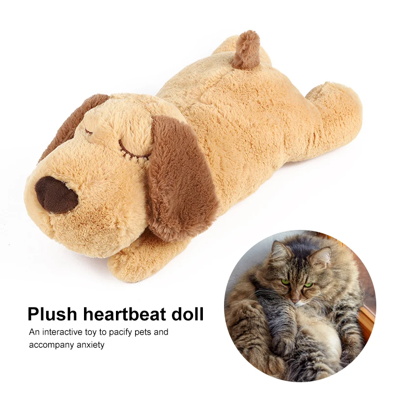 Dog Cat Plush Toy Heartbeat Soothing Doll Sleep To Calm Anxiety