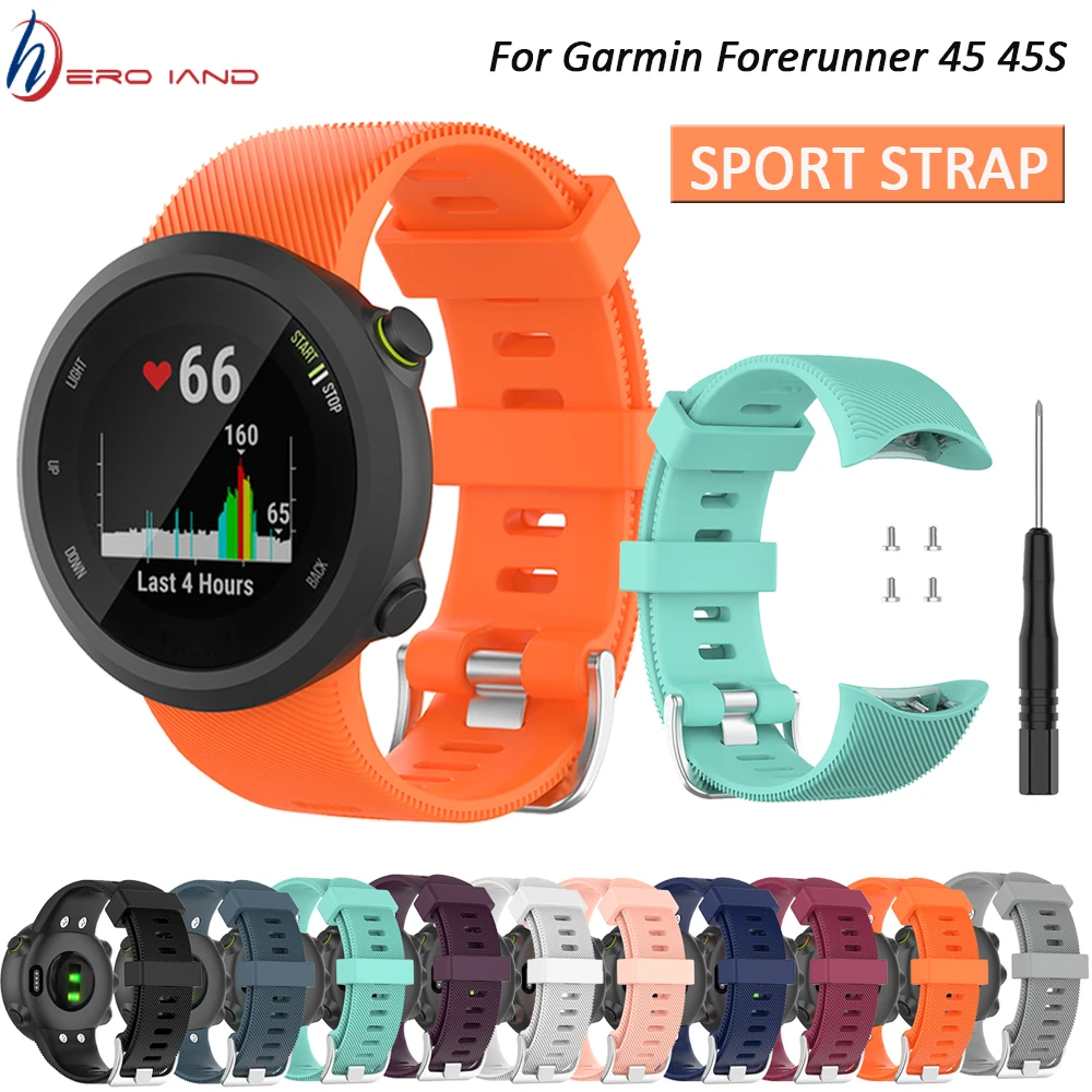 Спортивный силиконовый ремешок для смарт-часов Garmin Forerunner 45/45S браслет часы браслет защитная накладка на заднюю панель из ТПУ чехол