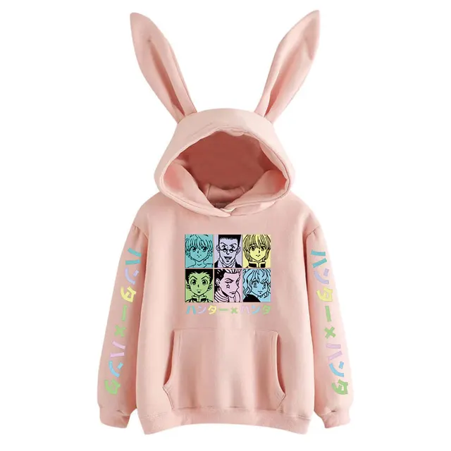 2021 Janpanese Anime Hunter X Hunter Killua Rabbit Hoodie Women Girls Unisex Sweatshirts Kawaii streetwear 3
