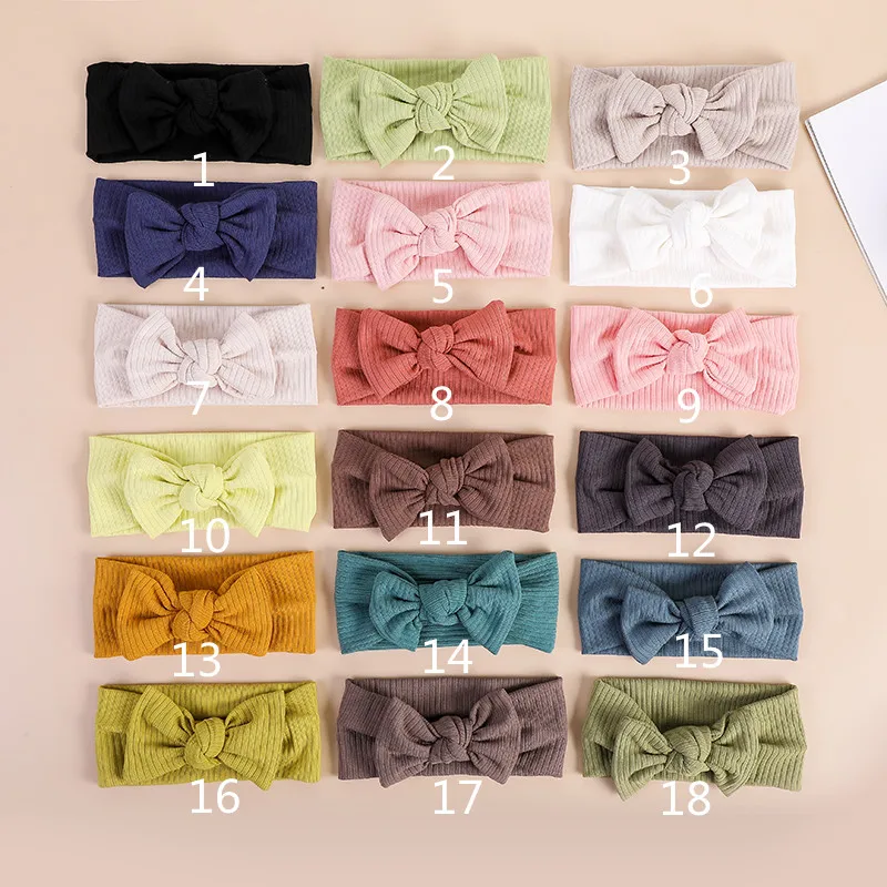 Baby Accessories discount Baby Bow Headband Toddler Girl Cotton Turban Newborn Knit Hairband Elastic Headwrap Kids Hair Accessories Ins Princess Headbands accessoriesdiy baby 