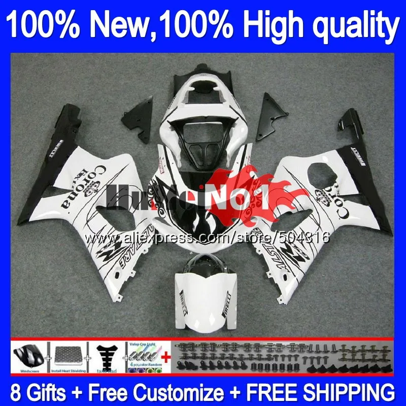 Body For SUZUKI GSXR 1000 GSX-R1000 GSXR1000 1000CC 19MC.14 White CORONA GSXR-1000 K2 GSX R1000 2000 2001 2002 00 01 02 Fairing