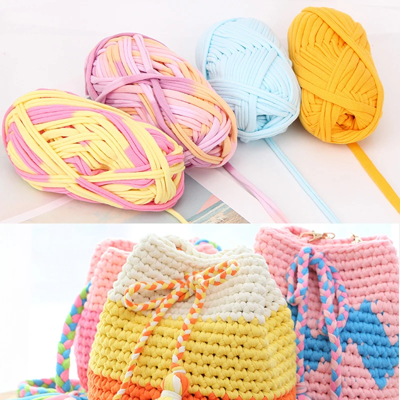 1 шт красочные DIY вязание крючком Ткань Пряжа для ручной помахали корзины ковры