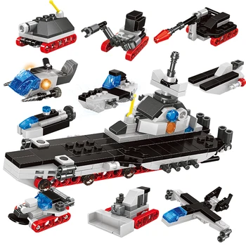 

Aircraft Carrier tank aircraft car assembly building blocks compatible with LegINGlys small children building block toys