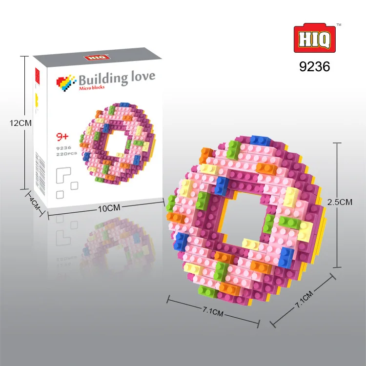 

HiQ Microparticles Creative Fight Inserted-Building Blocks Toy 9225-9238 Hamburg French Fries Coke Dessert Wheat Series