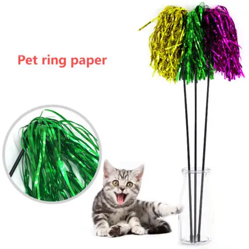 

1 pcs Colorful Ribbon Cat Toy Wand Pet Teaser Toy For Cats Random Color