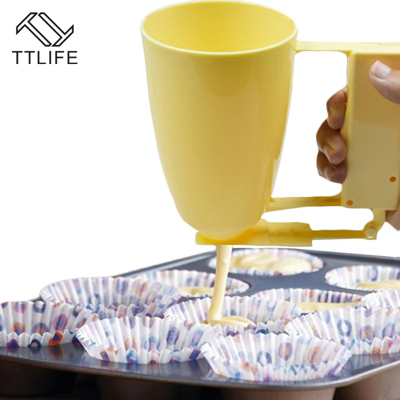 

TTLIFE Plastic Handheld Batter Dispenser Cupcake Cream Dough Funnel Meat Ball Maker Home Kitchen Baking Helper