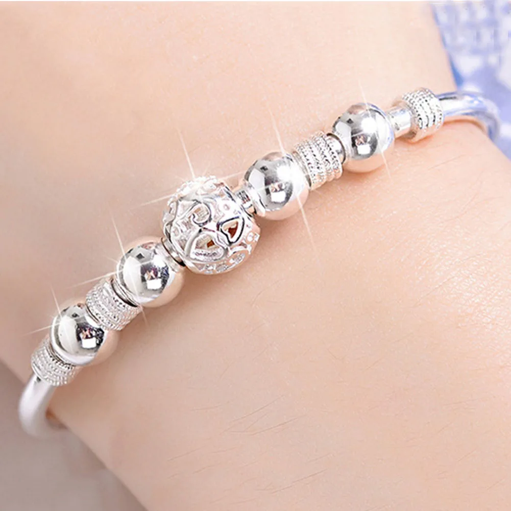 2020 New Bracelet Exquisite Silver Bead Bracelet Silver Copper Bead Women Exquisite Ball Jewelry Girl Ornament