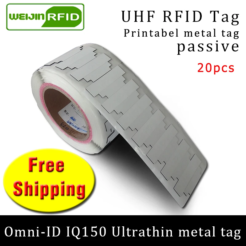 Ультратонкая метка UHF RFID omni ID IQ150 915m 868m Impinj MR6 EPC 20 шт. Бесплатная доставка Для