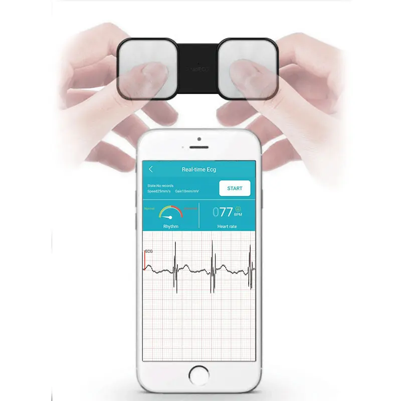 

Handheld ECG Heart Monitor for Wireless Heart Performance Without ECG Electrodes Required Home Use EKG Monitoring ios Android