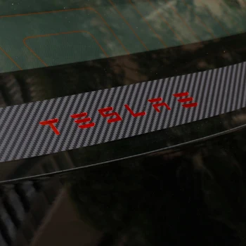 

A Little Change Car Rear Window Brake Lamp Light Sticker Hollow Decoration Decal Cover Trim for Tesla Model 3 Carbon Fibe