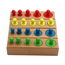 Montessori cilindro soquete quebra cabeças brinquedo prática de desenvolvimento do bebê e sensespreschool brinquedos educativos de madeira para crianças