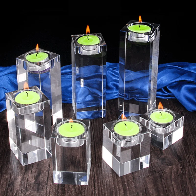 

High quality Wedding Crystal Candlelight Dinner Candle Holder Religious Candlestick Home Decorations Candle Holders glass Decors