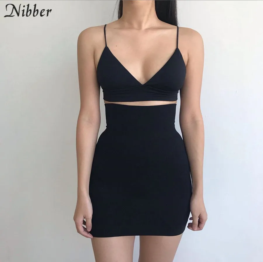 Черные сексуальные мини юбки NIBBER Женская облегающая юбка с высокой талией модные