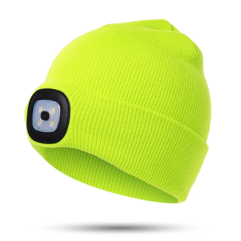 Berretto illuminato USB ricaricabile LED faro Beanie ragazzi ragazze per ciclismo correre campeggio notte camminare trasporto di goccia