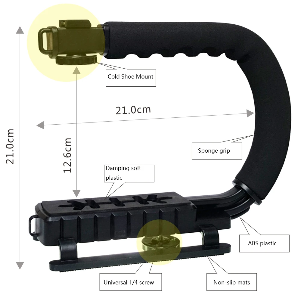 Camera holder gimbal stabilizer U C Shaped Holder Grip Video Handheld Stabilizer For DSLR Nikon Canon Sony Camera and Light Portable SLR Steadicam For Gopro
