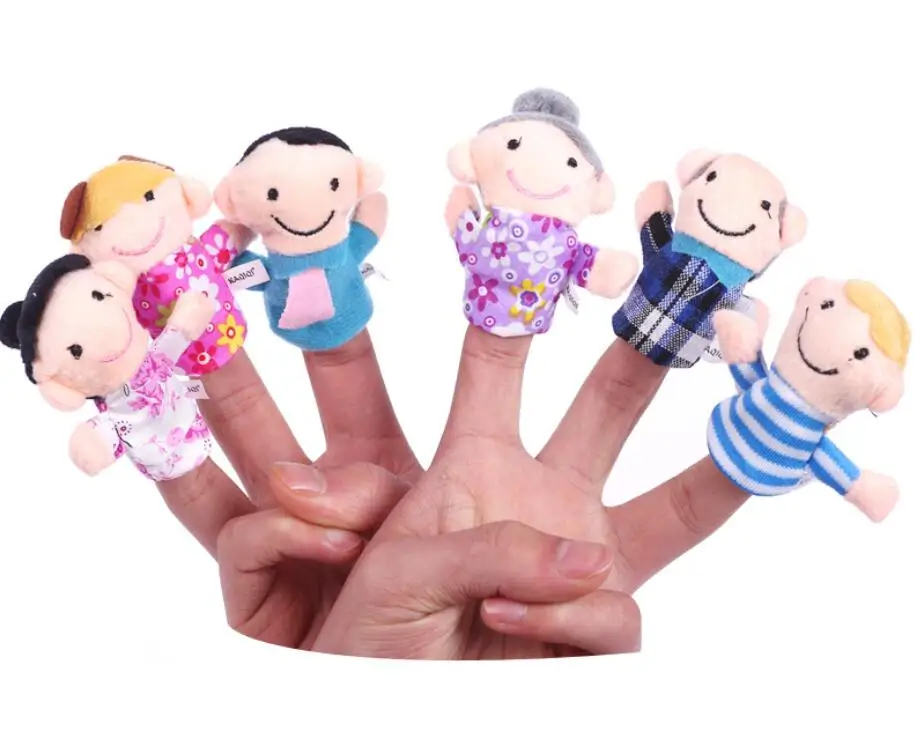 Hand Finger Puppets Plush Set Finger Toys Puppets Family Animal Dolls Cartoon Child Baby Talking Story Finger Puppet Toy