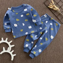 Комплект одежды для новорожденных; сезон осень-зима; футболка с длинными рукавами костюм со штанами хлопковое нижнее белье для мальчиков и девочек детские топы с рисунками; футболки; брюки