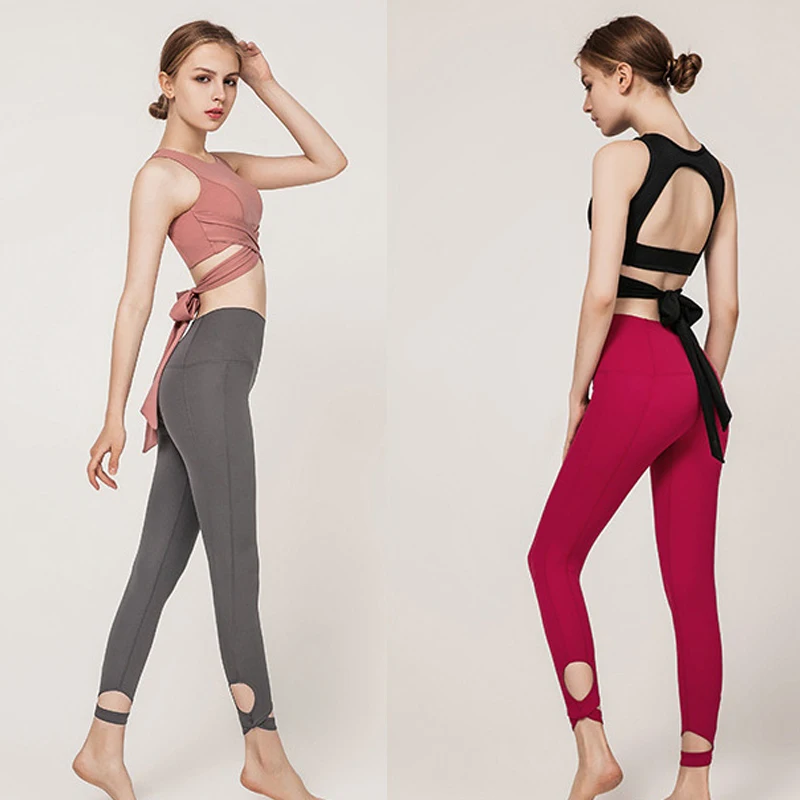 Conjunto de Top y Pantalón sin Costuras para Yoga para Mujer, para Pilates, Gimnasio, Fitness, Correr, Entrenamiento, Chaleco, Pantalón, sin de Sujetador - AliExpress Deportes y entretenimiento