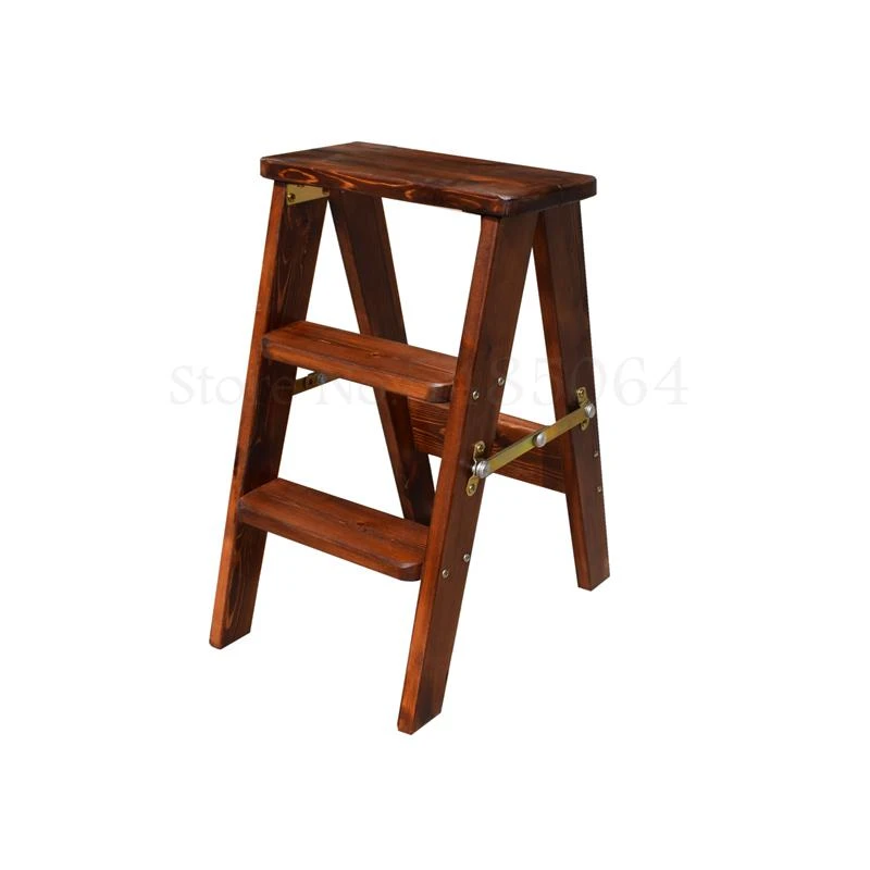 Solid Wood Pine Folding Step Stool Simple Climbing Stool Folding Stool Kitchen Ladder Stool Dual Use Folding Chair Home Step Stools Step Ladders Aliexpress