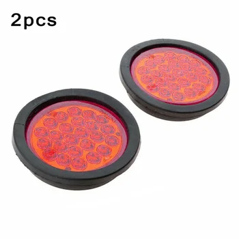 

12W Round Truck Tail Light With Rubber Cover 24LED Red Round Sealed Truck