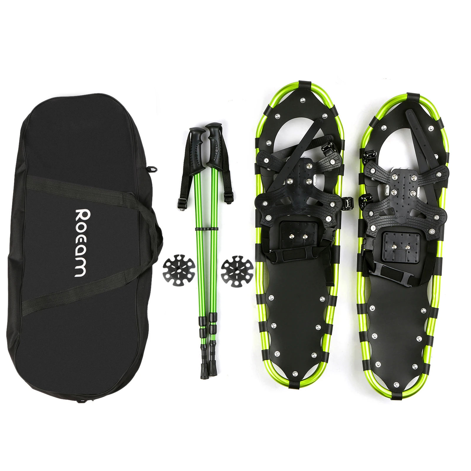 

ROEAM Ski Snow Shoes Aluminum Snowboard Boots Shoes with Adjustable Poles Carry Bag for Women Men Cross-country skis adults