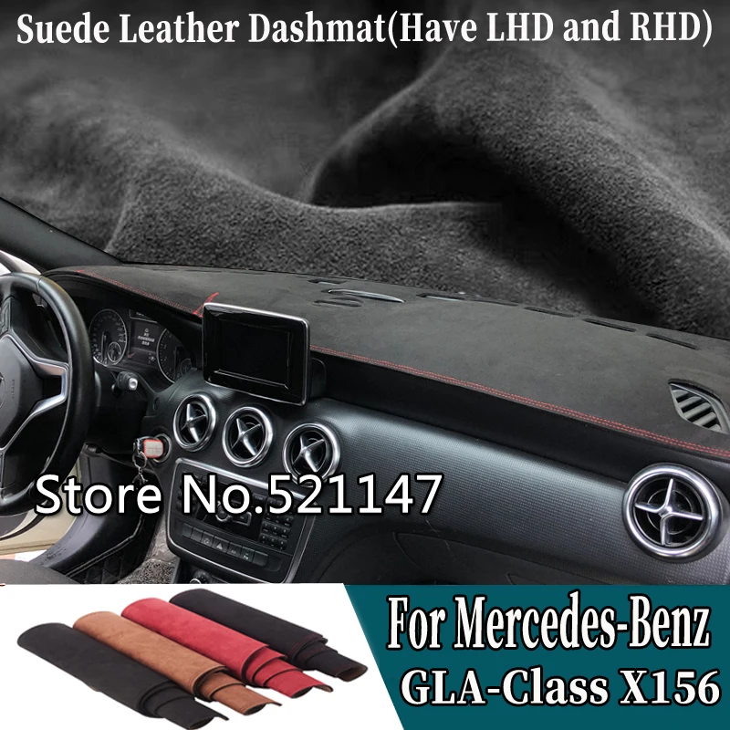 

For Mercedes-Benz GLA-Class X156 GLA200 GLA220 GLA260 Suede Leather Dashmat Dashboard Cover Pad Dash Mat Car-styling Accessories