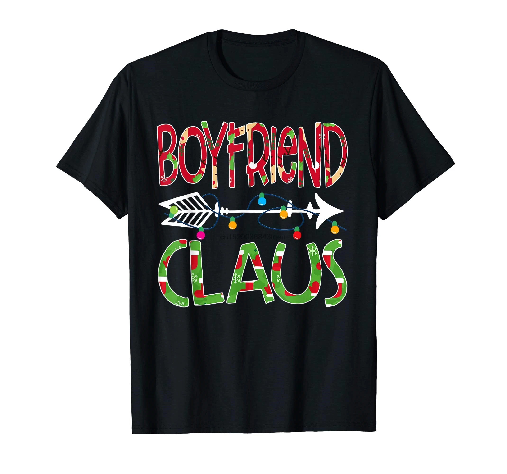 Подарок Boyfriend Claus Рождественская одинаковая футболка для всей семьи Мужская Цвет