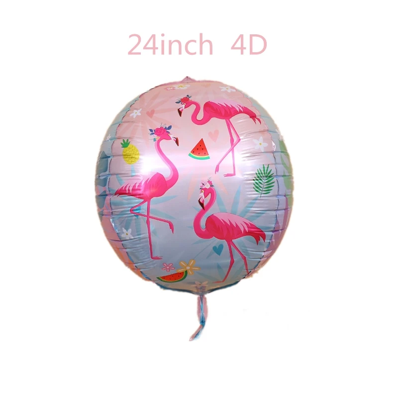 Hawaiian Luau Party Decoration Flamingo Tropical Palm Leaves Tableware Paper Plates Cups Pineapple Summer Birthday Party Decor - Цвет: Ballons 1pcs