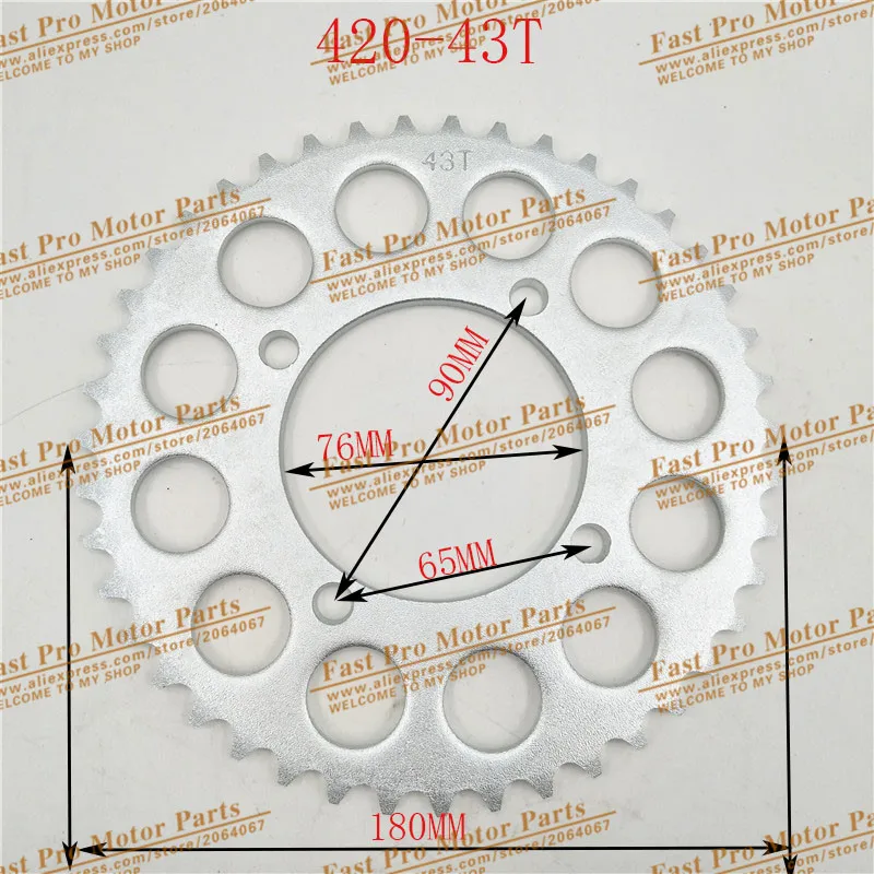 420 Catena Pignone 43 Denti 76Mm Foro Centrale Per Montare Dirt Pit Bike Off Road Moto Motocross Gear Pezzi Di Ricambio