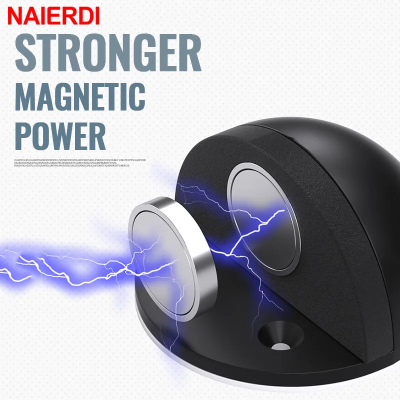 Door Stopper Magnetic Door Stopper NAIERDI Magnet Door Stops Stainless Steel Door Holder Magnetic Stopper Non-punch Doorstop Furniture Hardware