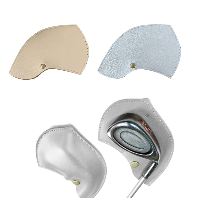

9 Pcs Simple Design Solid Color Golf Club Headcovers with Label PU Waterproof