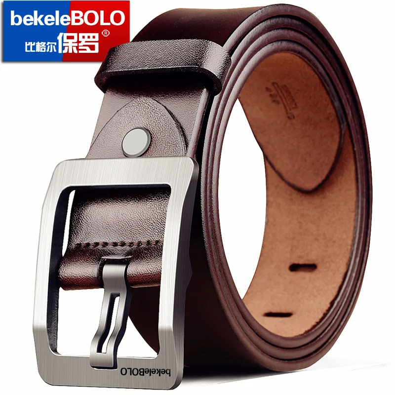 

Promotion Price 2019 new fashion luxury men high quality cow leather genuine leather waist strap chain male buckle belt for men