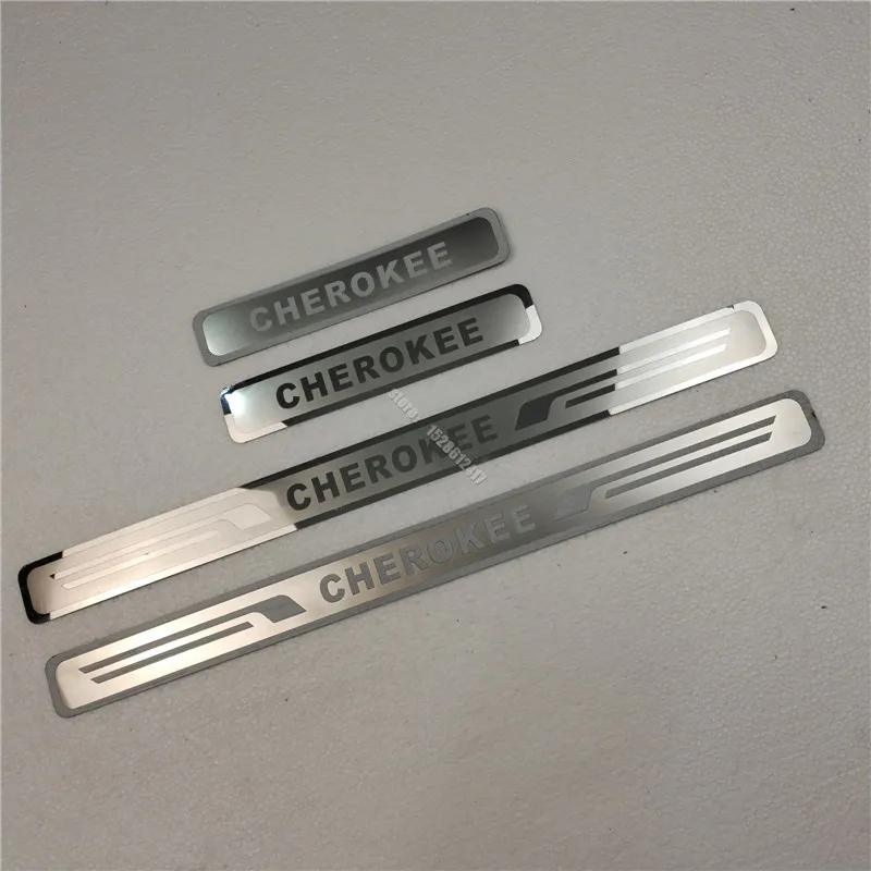 Car Door Sill Scuff Plate Jeep Cherokee Car styling Stainless Steel Scuff Plate Door Sill Welcome Pedal