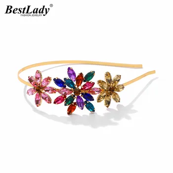 

Best Lady Fashion Crystal Flower Hairbands for Women Trendy Elegant Shiny Hair Headbands Accessories Jewelry Wedding Party Gifts