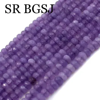 

Free Shipping BGSJ 2x4mm Faceted Natural Gemstone Stone Semi Lepidolite Small Mini Rondelle Seed Beads Strand 15"