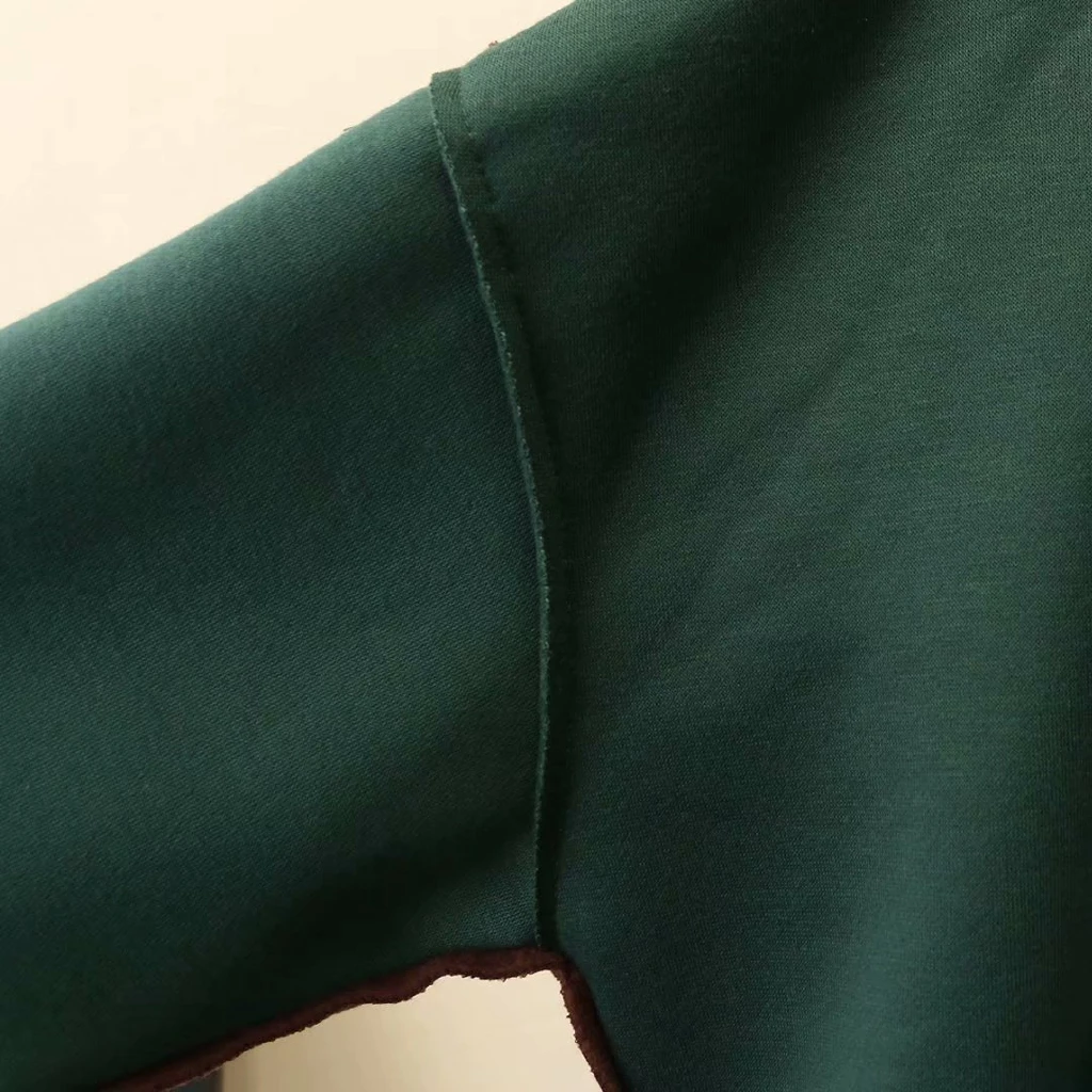 Размера плюс Для женщин XL-2XL утепленные Толстовки с капюшоном, изготовленные по лоскутной технологии, пуловер, повседневная верхняя одежда
