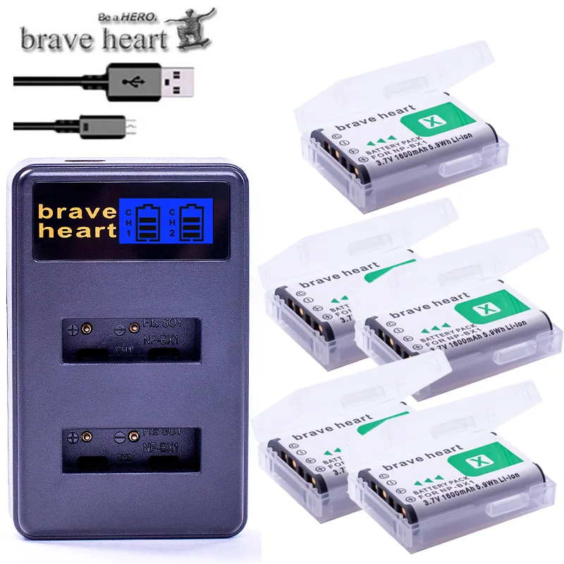 6x bateria NP BX1 NPBX1 NP-BX1 Батарея+ ЖК-дисплей зарядное устройство для sony детали sony Cyber-shot RX1 RX100 AS100V WX300 H400 AS200V CX240 PJ275 PJ440 - Цвет: charger and 5battery
