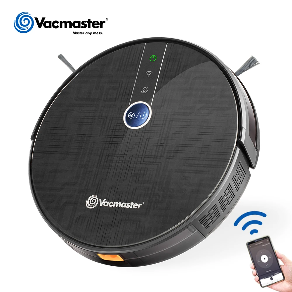 

Vacmaster Robot Vacuum Cleaner 1800PA Powerful Suction Sweep&Wet Mop Navigation Planned Cleaning 0.5L Dustbin WIFI App Use