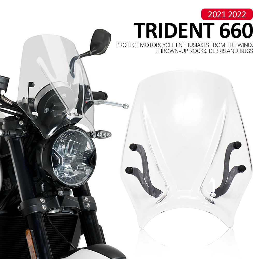 2021 2022 Motorcycle New Flyscreen Windshield Windscreen Wind Deflector For TRIDENT Trident 660