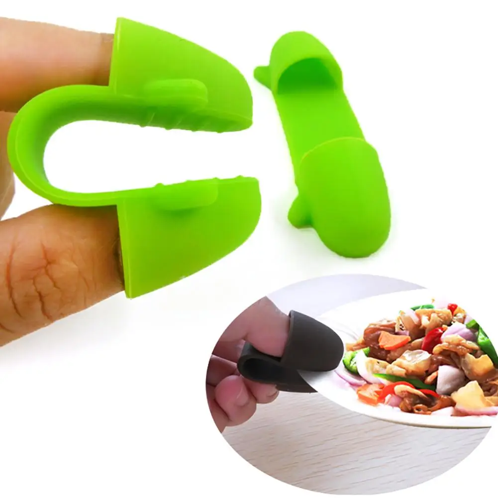 Mini soporte de silicona para platos y cuencos,Clip para dedos con aislamiento térmico,1 par 