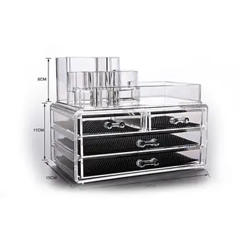 

Multifunction Acrylic 4-Drawer Spiral Style Makeup Cosmetics Jewelry Storage Box Case Rack Organizer (Transparent)