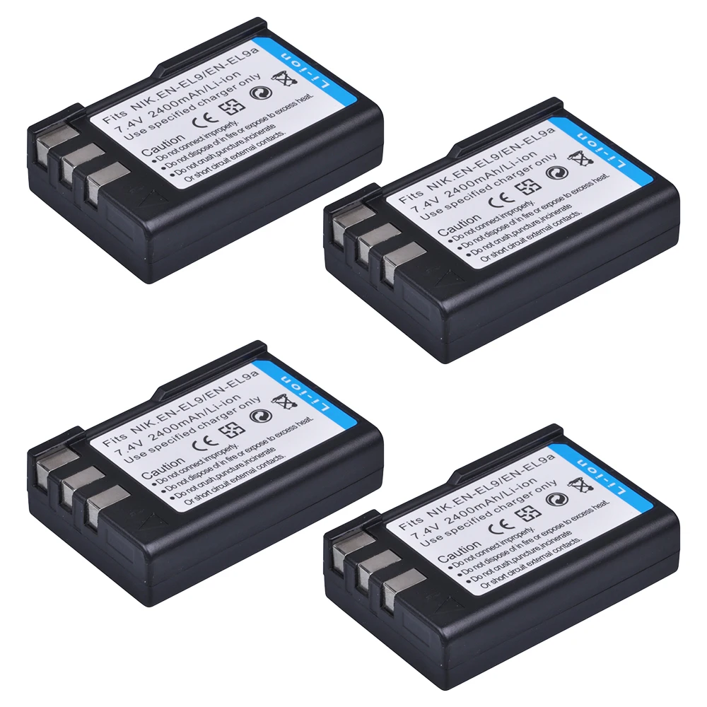 2400mAh EN-EL9 EN EL9A EN EL9 ENEL9 Batteries + LED Dual Type C Charger for Nikon D40 D40X D60 D3000 D5000 Digital Camera 